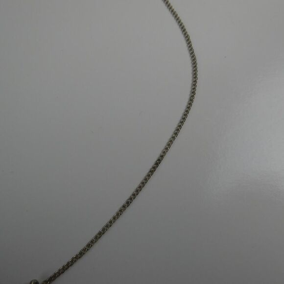 A Letter Alphabet Rhinestone Cursive Initial Name Silver Tone Pendant Necklace - Picture 5 of 9